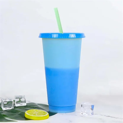 Color Change Tumbler with Straw
