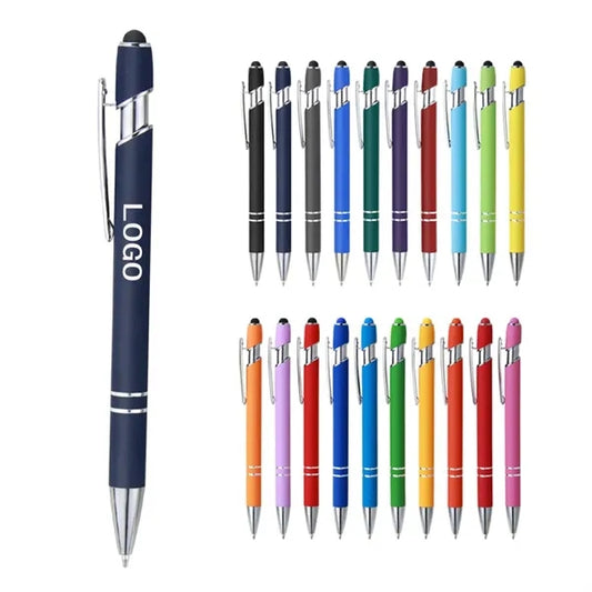 2 in 1 Metal Gel Ballpoint Soft Touch Pen Smooth Writing