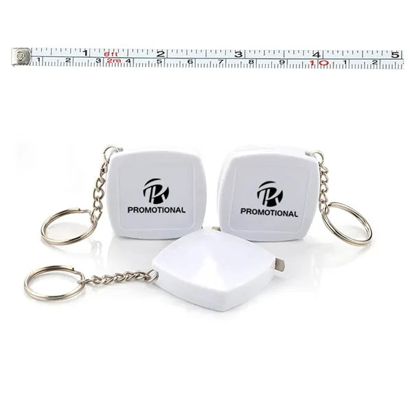 Retractable 2M 80Inch Stainless Steel Measure Tape Keychain