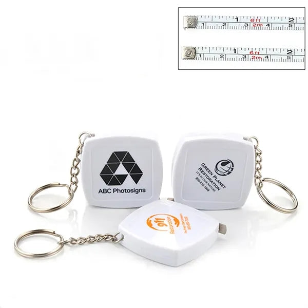Retractable 2M 80Inch Stainless Steel Measure Tape Keychain