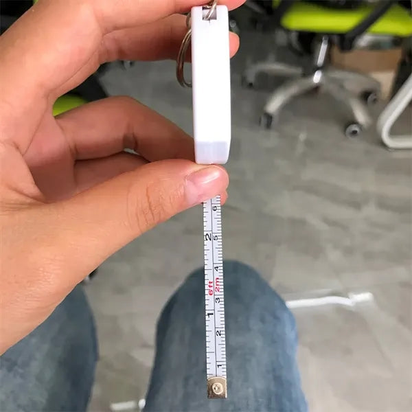 Retractable 2M 80Inch Stainless Steel Measure Tape Keychain