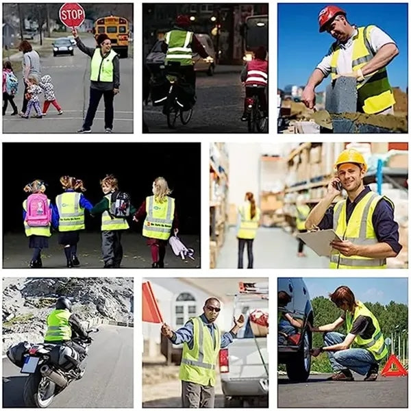 High Visibility Reflective Safety Vest with Pockets