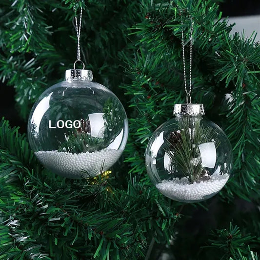 Clear Christmas DIY Plastic Fillable Ornament Balls