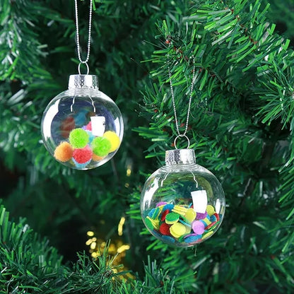Clear Christmas DIY Plastic Fillable Ornament Balls