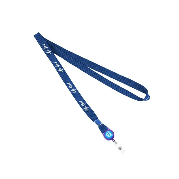 1/2" Polyester/Badge Reel/Metal Clip Lanyard Combo