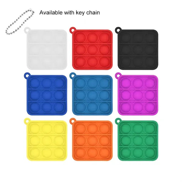 Mini Push Pop Bubble Fidget Sensory Toy Key Chain Set