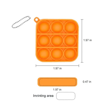 Mini Push Pop Bubble Fidget Sensory Toy Key Chain Set