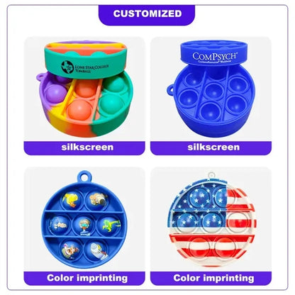 Mini Push Pop Bubble Fidget Sensory Toy Key Chain Set