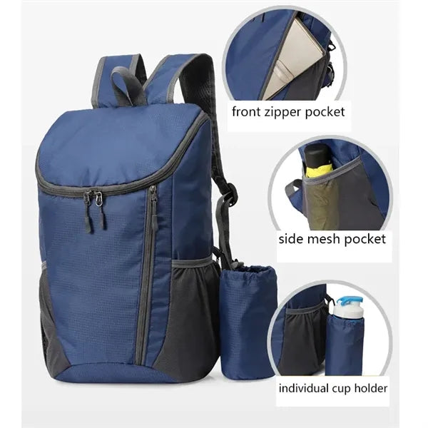 Foldable Travel Backpack With Cup Holder