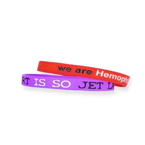 1/4 inch Color Filled Debossed Wristband