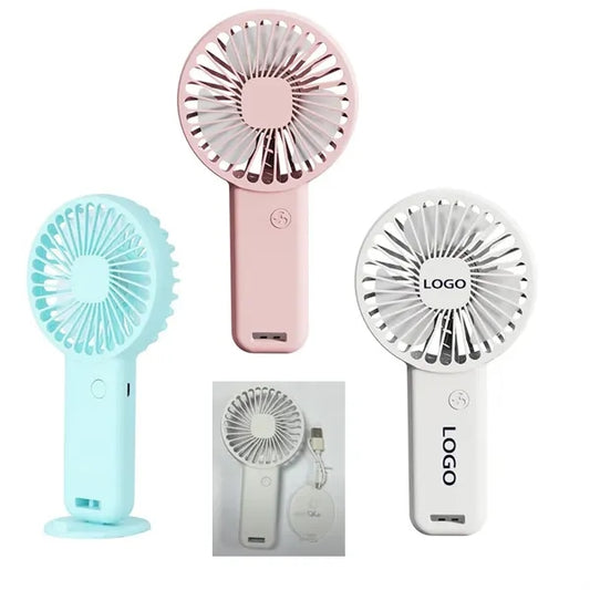USB Rechargeable Handheld Fan with Mobile Phone Bracket