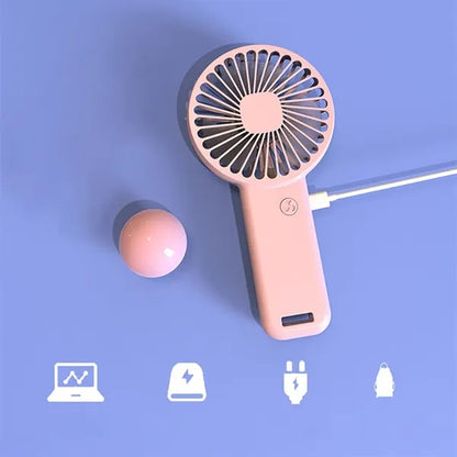 USB Rechargeable Handheld Fan with Mobile Phone Bracket