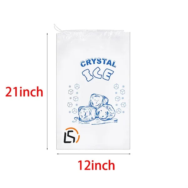 100 Pack 10 Lb Plastic Ice Bags