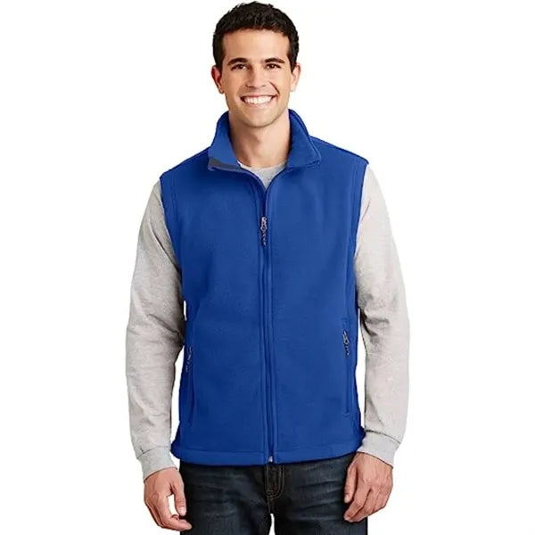 Men's Recycled Full Zip Fleece Vest W/ Wrinkle Resistance