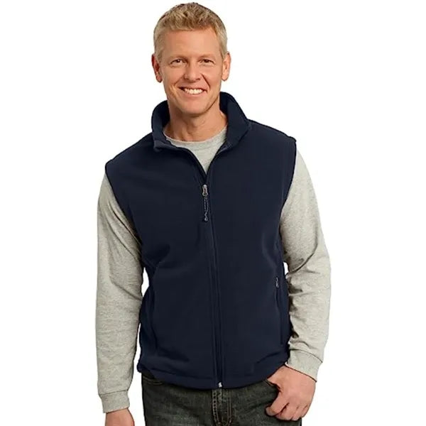 Men's Recycled Full Zip Fleece Vest W/ Wrinkle Resistance