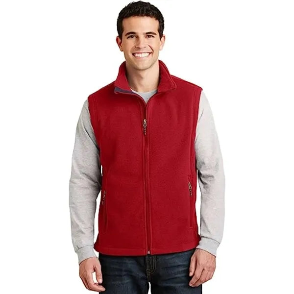 Men's Recycled Full Zip Fleece Vest W/ Wrinkle Resistance