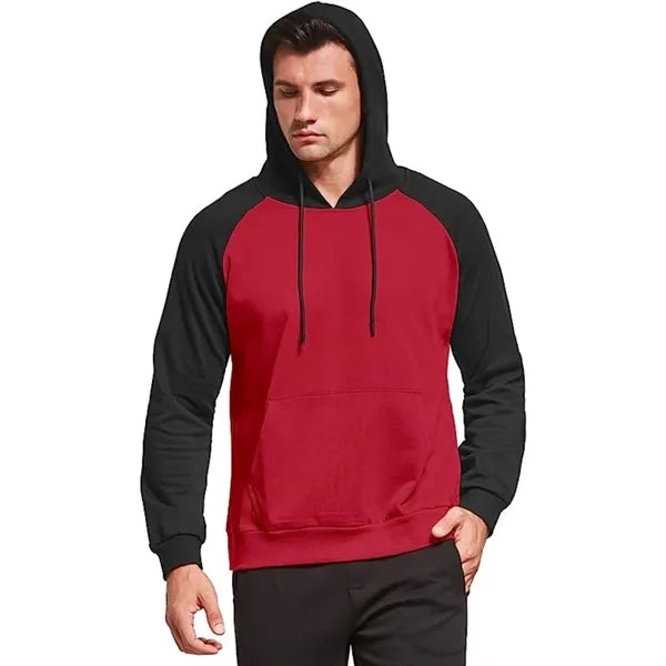 Men's rPET Color Block Antibacterial Pullover Hoodie, Pocket