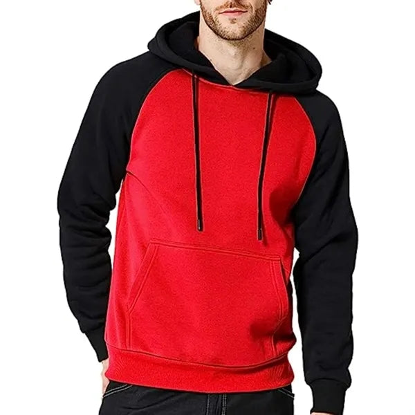 Men's rPET Color Block Antibacterial Pullover Hoodie, Pocket