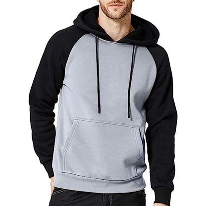 Men's rPET Color Block Antibacterial Pullover Hoodie, Pocket