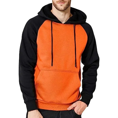 Men's rPET Color Block Antibacterial Pullover Hoodie, Pocket
