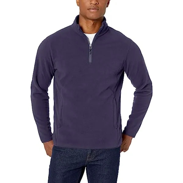 Men's rPET Quarter Zipper Fleece Pullover Wrinkle Resistance