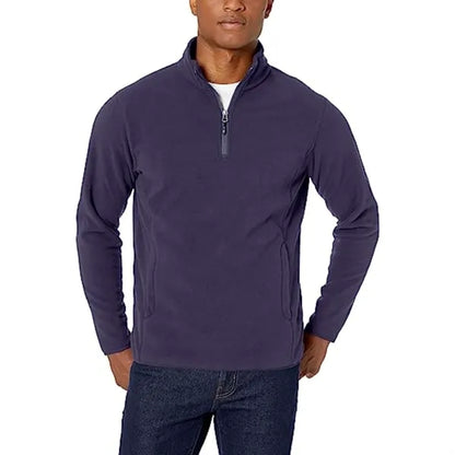Men's rPET Quarter Zipper Fleece Pullover Wrinkle Resistance