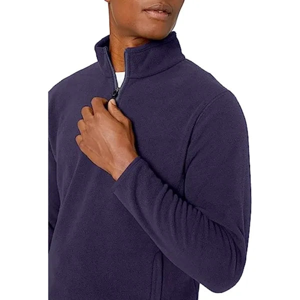 Men's rPET Quarter Zipper Fleece Pullover Wrinkle Resistance