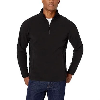 Men's rPET Quarter Zipper Fleece Pullover Wrinkle Resistance