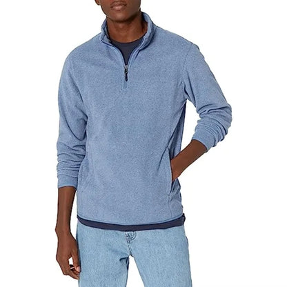 Men's rPET Quarter Zipper Fleece Pullover Wrinkle Resistance