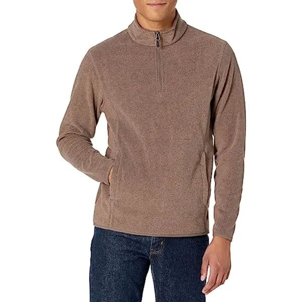 Men's rPET Quarter Zipper Fleece Pullover Wrinkle Resistance