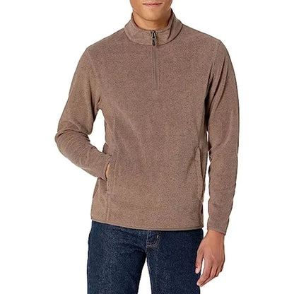 Men's rPET Quarter Zipper Fleece Pullover Wrinkle Resistance