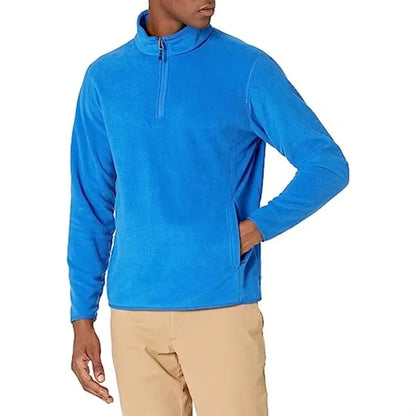 Men's rPET Quarter Zipper Fleece Pullover Wrinkle Resistance