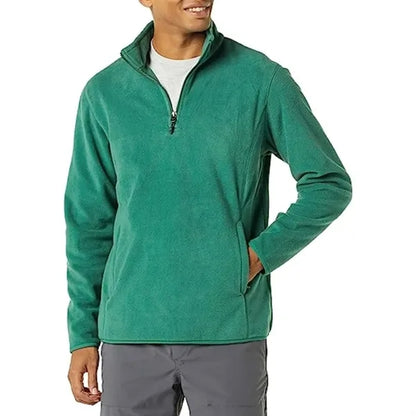 Men's rPET Quarter Zipper Fleece Pullover Wrinkle Resistance