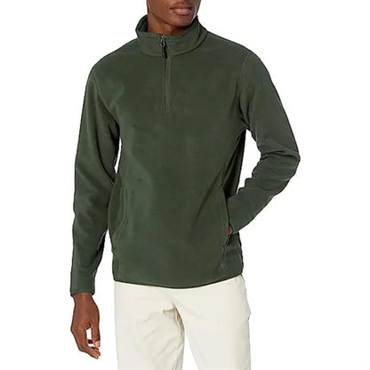 Men's rPET Quarter Zipper Fleece Pullover Wrinkle Resistance