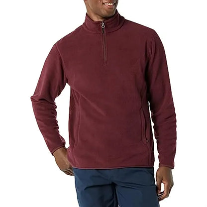 Men's rPET Quarter Zipper Fleece Pullover Wrinkle Resistance
