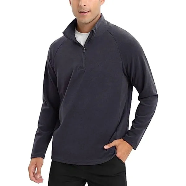 Men's rPET Quarter Zip Raglan Fleece Pullover, Antibacterial