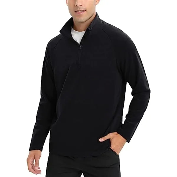Men's rPET Quarter Zip Raglan Fleece Pullover, Antibacterial