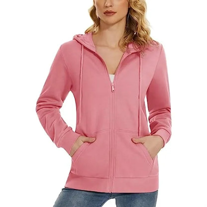 Women's Recycled Antibacterial Zipper Hoodie Kangaroo Pocket