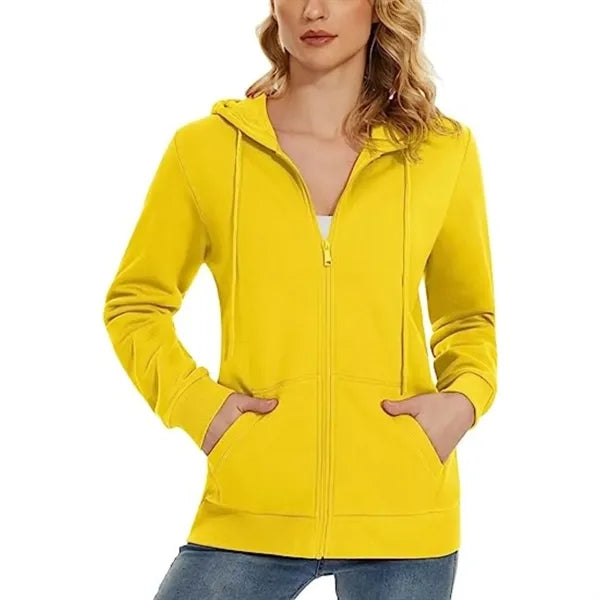 Women's Recycled Antibacterial Zipper Hoodie Kangaroo Pocket