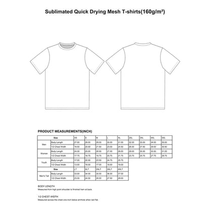 PERFORMANCE CREW NECK FULLY CUSTOM DYE SUBLIMATION T-SHIRT