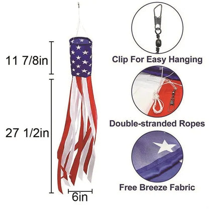 Independence Day Windpipe Flag Outdoor Decor