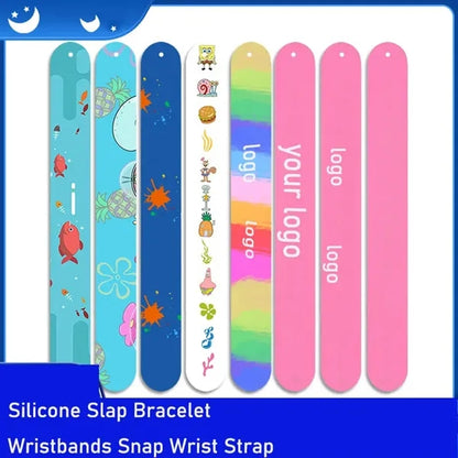 Silicone Slap Bracelet Wristbands Snap Wrist Strap