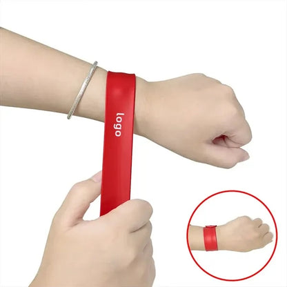 Silicone Slap Bracelet Wristbands Snap Wrist Strap