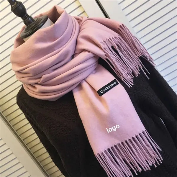 Imitation Cashmere Scarf Winter Pure Color Shawls Warm Wraps