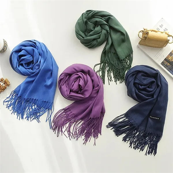 Imitation Cashmere Scarf Winter Pure Color Shawls Warm Wraps