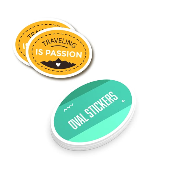 5" x 3" Oval Vinyl Full Color Stickers
