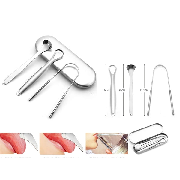 Stainless Steel Tongue Scraper 3 Pack