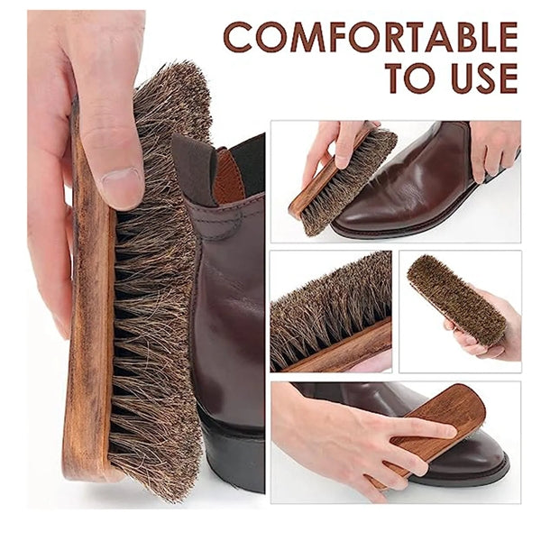 Wooden Shoe Brush Soft Hair