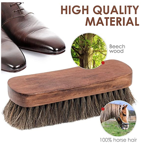 Wooden Shoe Brush Soft Hair