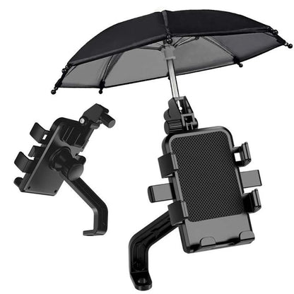 Adjustable Height Motorcycle Phone Holder with Umbrella